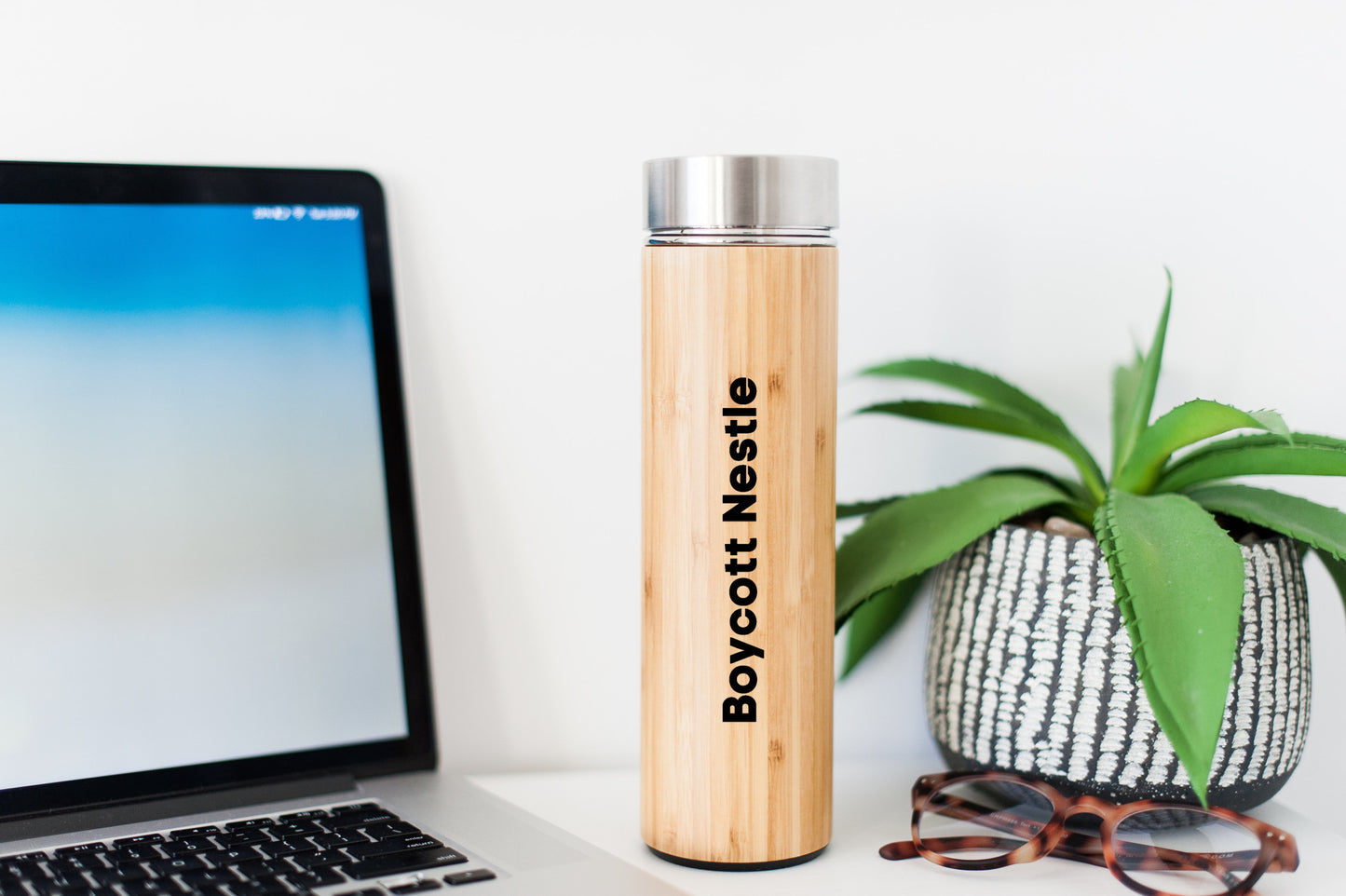 Boycott Nestle Bamboo Water Bottle